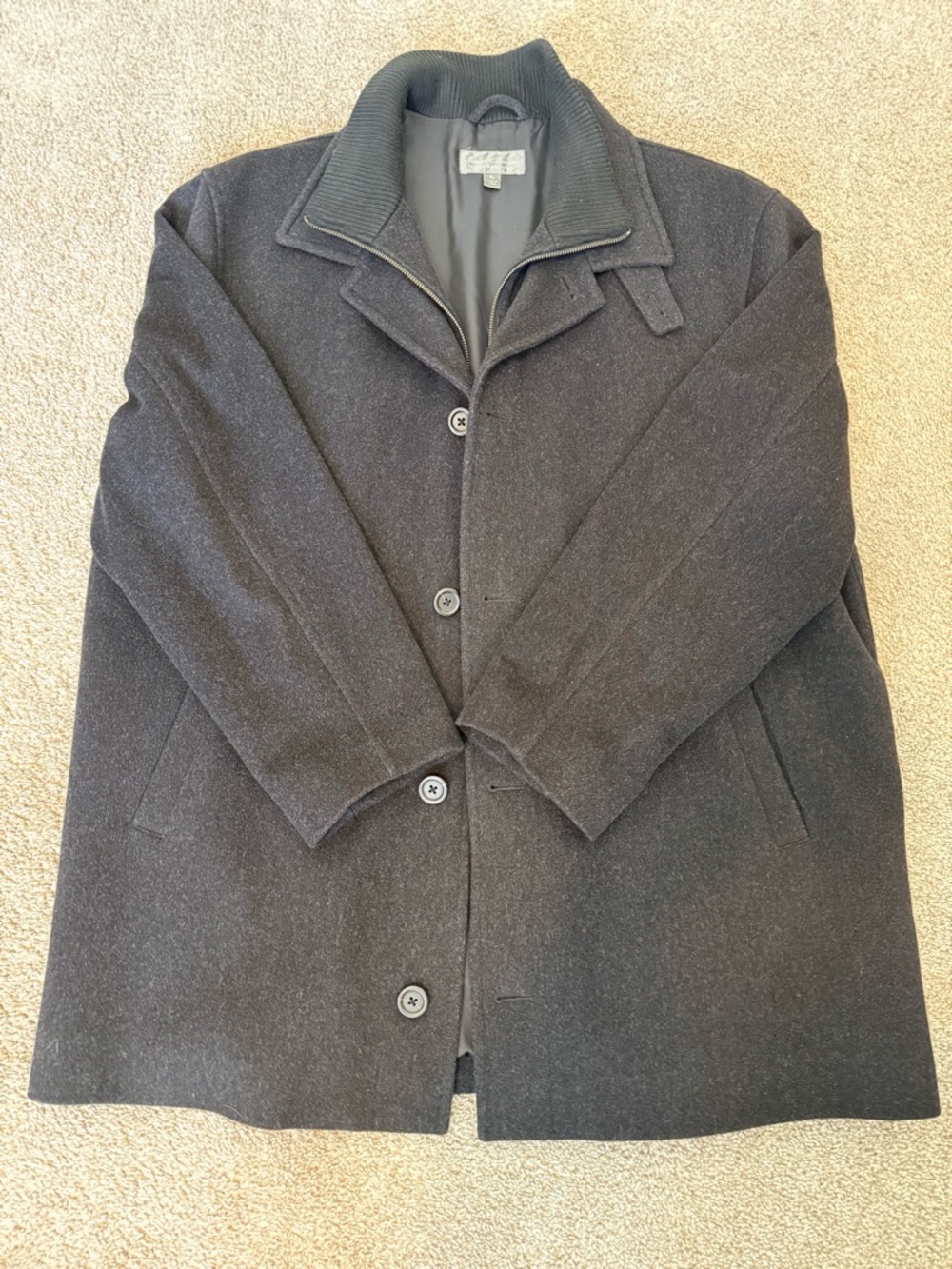 Daniel Cremieux Men's Black Wool Pea Coat